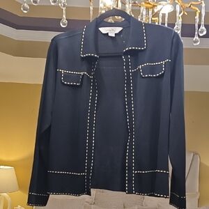 Ming Wang Gold and Black Blazer with Sophisticated Design